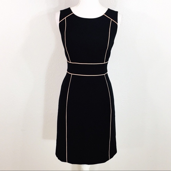 LOFT Dresses & Skirts - Loft black tan piping sheath dress